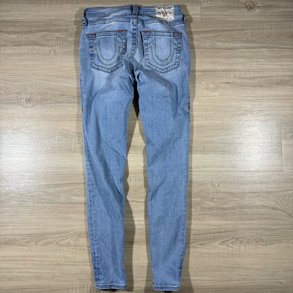 True Religion Jeans Womens 28 Light Blue Jennie Curvy Mid Rise Skinny Stretchy - Picture 3 of 6